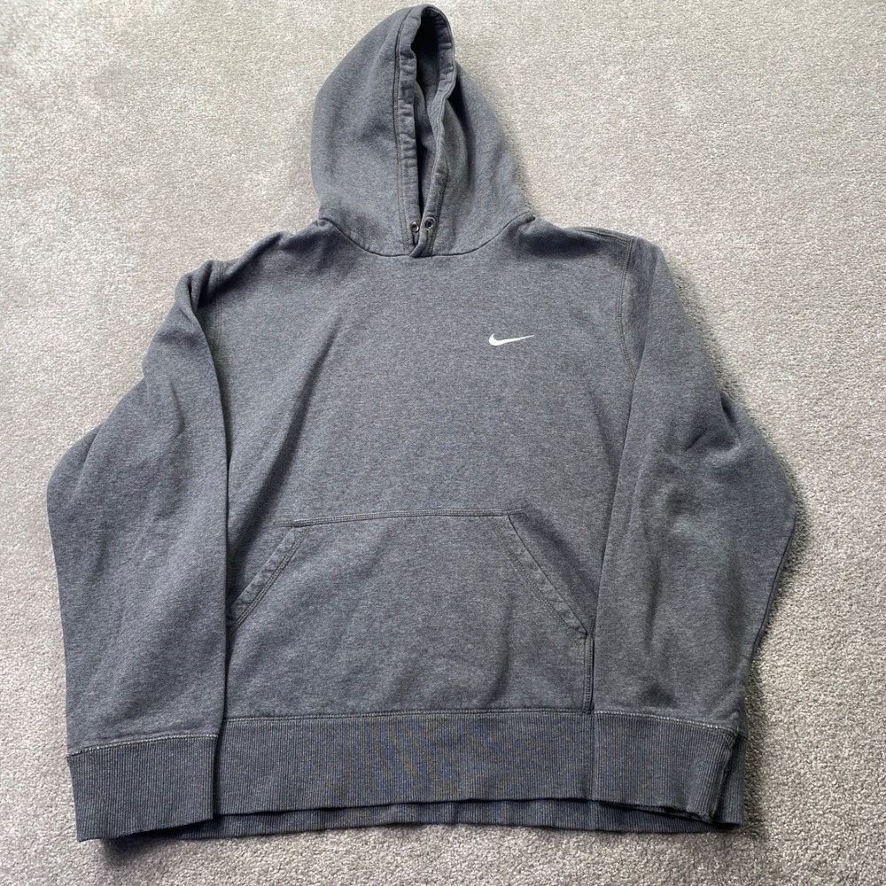 Nike Pullover Hoodie Mens XL Charcoal Grey Embroidered Swoosh 404538-071